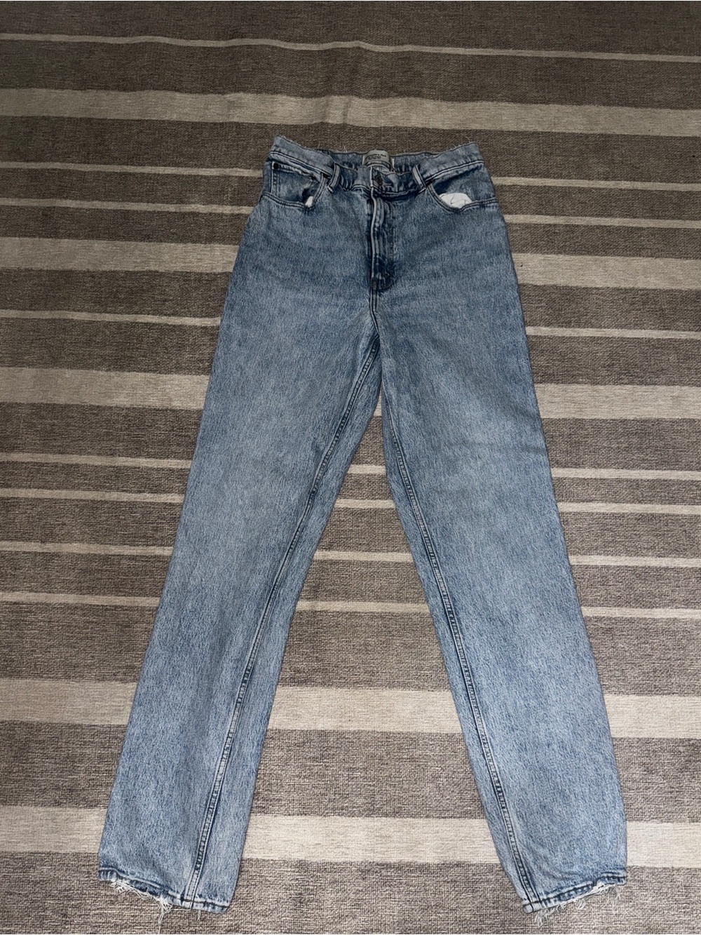 Abercrombie & Fitch Straight-Leg Jeans in Light Blue Denim